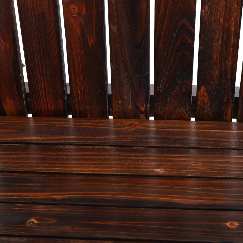 Outsunny Wooden Adirondack Chair, Classic Outdoor & Patio Seating, Durable Wood Construction, Brown