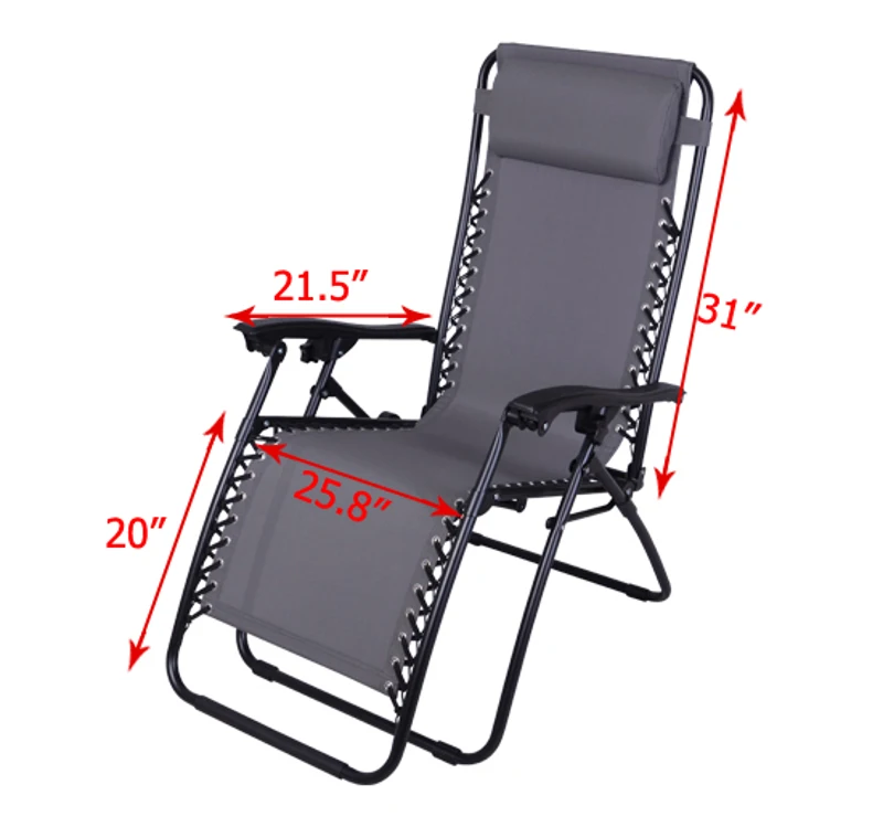 Outsunny Reclining Zero Gravity Chair - Gray