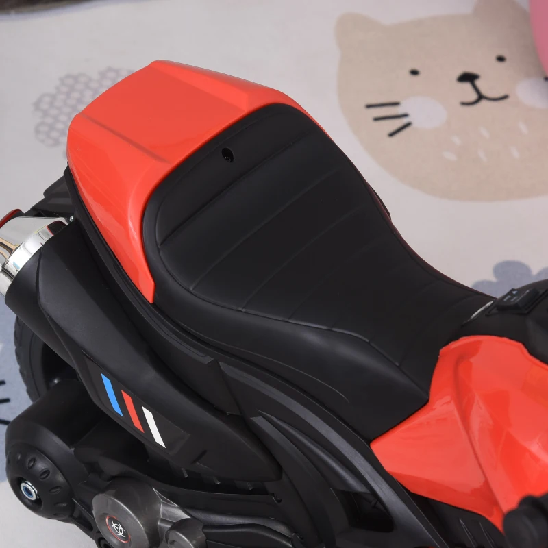 Aosom Electric Child Ride On Motorcycle 6V Battery Powered Motorbike with Training Wheels, for 3-8 Years Old Kids - Red