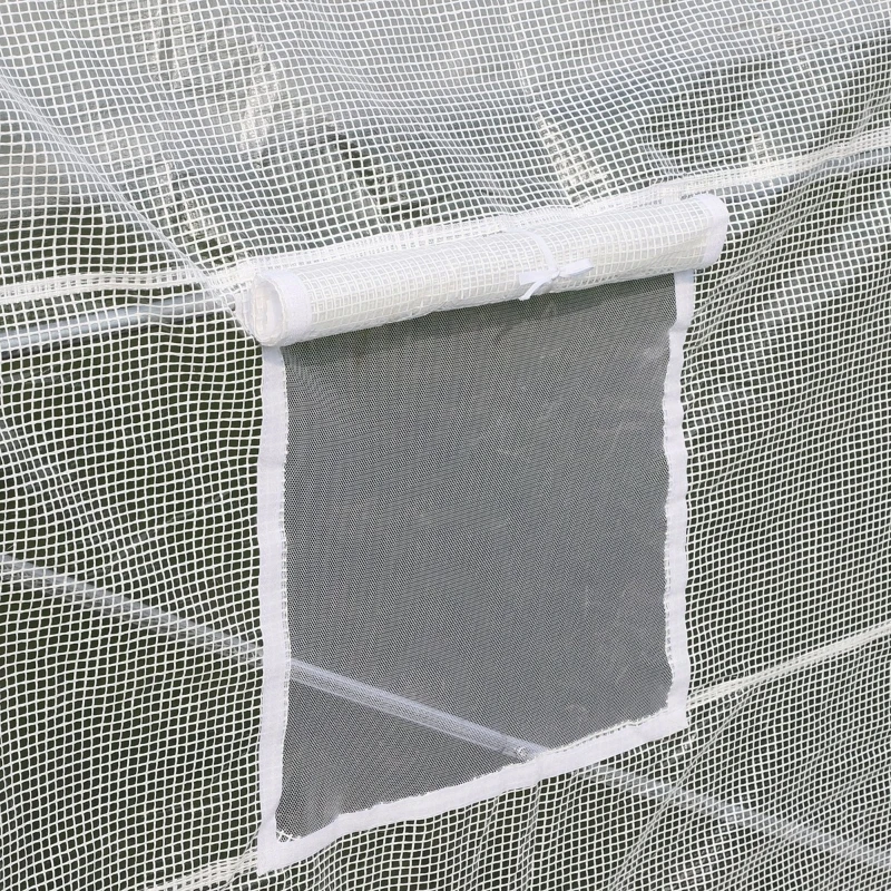 Outsunny 20x10x7ft Walk-in Outdoor Tunnel Greenhouse Portable Backyard Plant Growth Shed Warm House - White