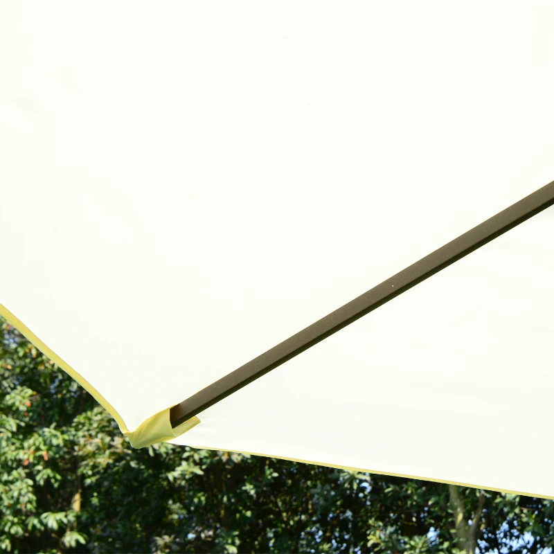 Outsunny 15' Outdoor Patio Market Double-Sided Umbrella - Cream White and Brown