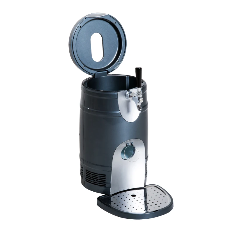 HOMCOM 5 Liter Mini Kegerator Beer Cooler Dispenser Portable -Black
