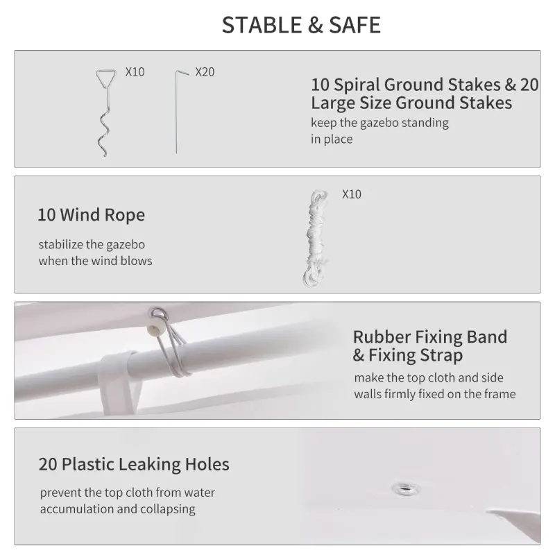 Outsunny 29' x 20' Large 10-Wall Social Event Wedding Reception Castle Gazebo Canopy Tent - White