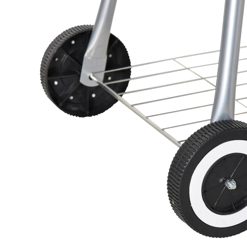 Outsunny Portable Charcoal Grill, 22" Steel BBQ for Camping & Backyard Cooking, Compact Design with Easy Carry Handle