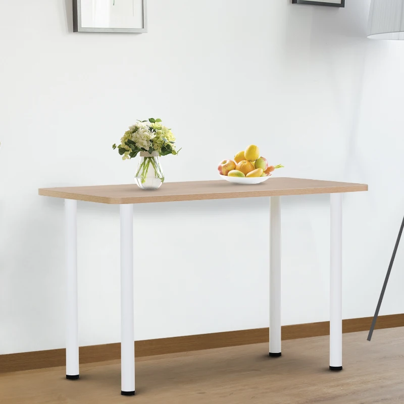 HOMCOM Modern Dining Table Office Working Desk Wood Top with Stainless Steel Leg