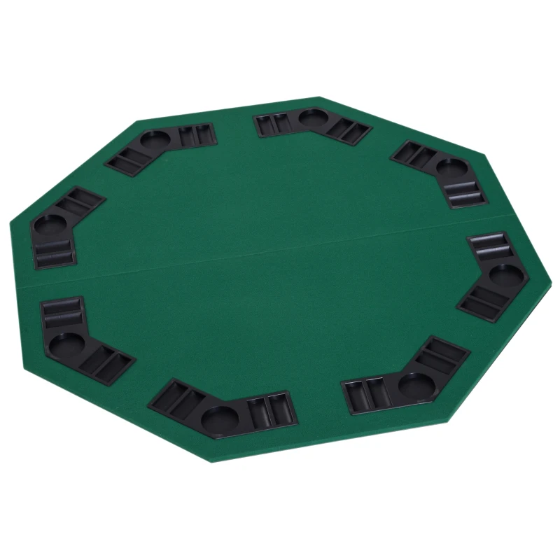 Open Box HomCom 48" Deluxe Foldable Poker Table Game Tabletop with Carrying Bag