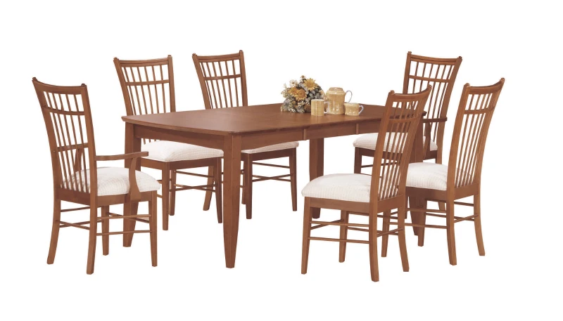 Monarch 2 Piece 42" Microfiber Padded Wooden Cage Back Style Dining Arm Chair Set - Cherry Amaretto Finish
