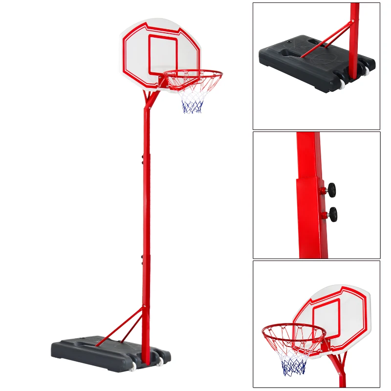 Aosom 10' Height Adjustable Portable Basketball Hoop System with 35" Heavy Duty Backboard