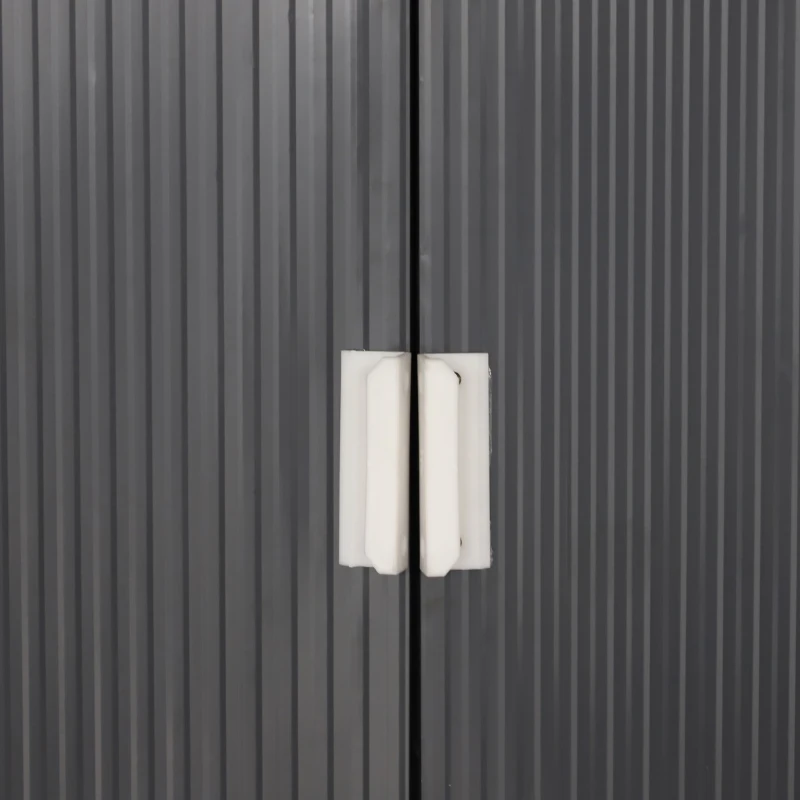 Outsunny 11.15"W x 12.5"D Metal Outdoor Utility Storage Tool Shed Kit Backyard Garden  - Grey