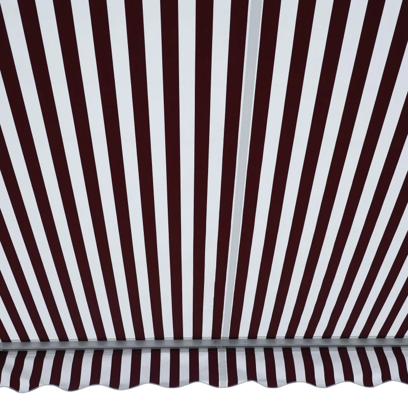 Outsunny 10'x8' Retractable Awning, Sun Shade for Patio & Window, Durable Polyester Fabric, Manual Operation, Red