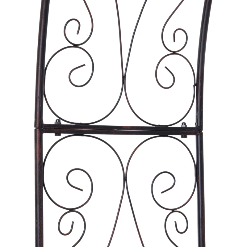 Outsunny 7.5' Metal Outdoor Garden Arch Arbor Trellis - Black Bronze