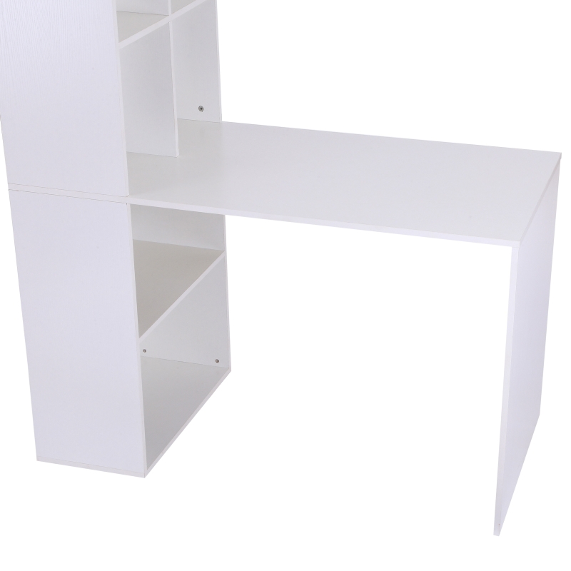 Vinsetto 57" Modern Space Saving Home Office Work Table Computer Desk and Bookcase Combo - White