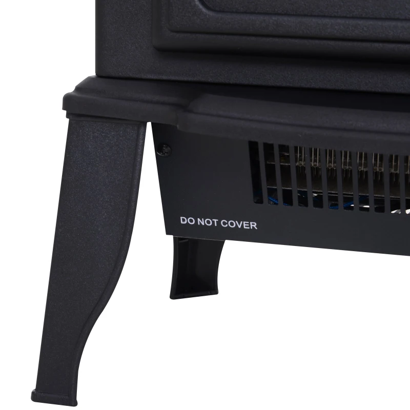 HOMCOM Freestanding Electric Fireplace Stove Space Heater Infrared Quartz LED  9.5" W 1500W Steel  Black