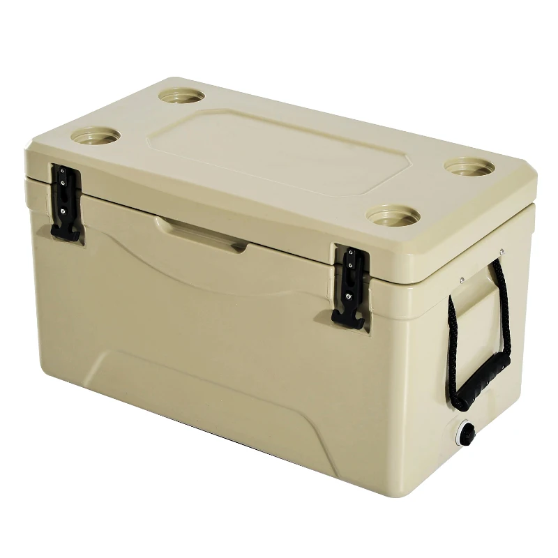 Outsunny 64 Quart Rotomolded Outdoor Portable Camping Cooler and Ice Chest Box
