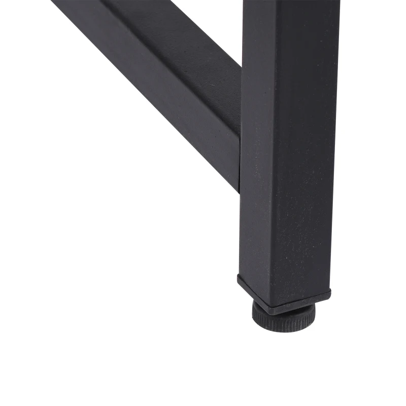 HOMCOM Heavy Duty Office Writing Desk Computer Table w/ Adjustable Feet Wood Grain Black