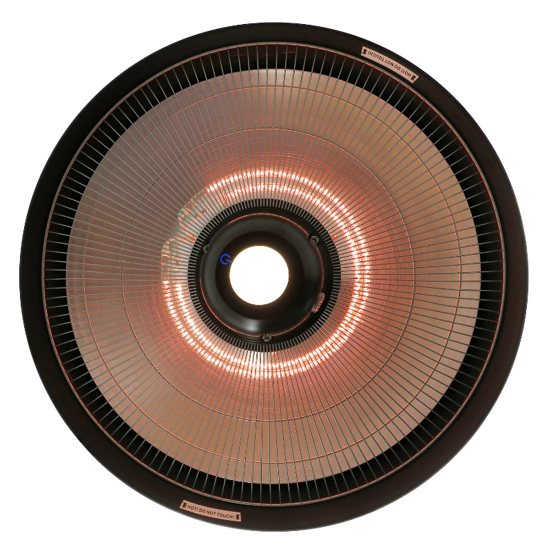 Outsunny 1500W Ceiling Mounted Round Outdoor Electric Patio Heater with LED Light and Remote Control