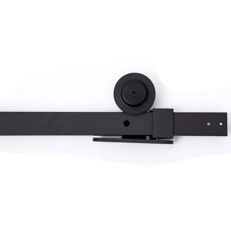 HomCom 6' Modern Interior Sliding Barn Door Hardware Kit - Black Carbon Steel