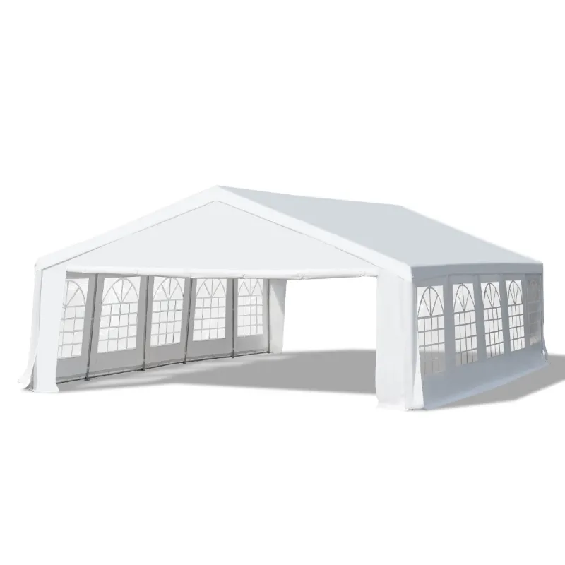 Outsunny 32" x 20" Outdoor Heavy Duty Carport Canopy Gazebo Wedding Party Tent Garage - White