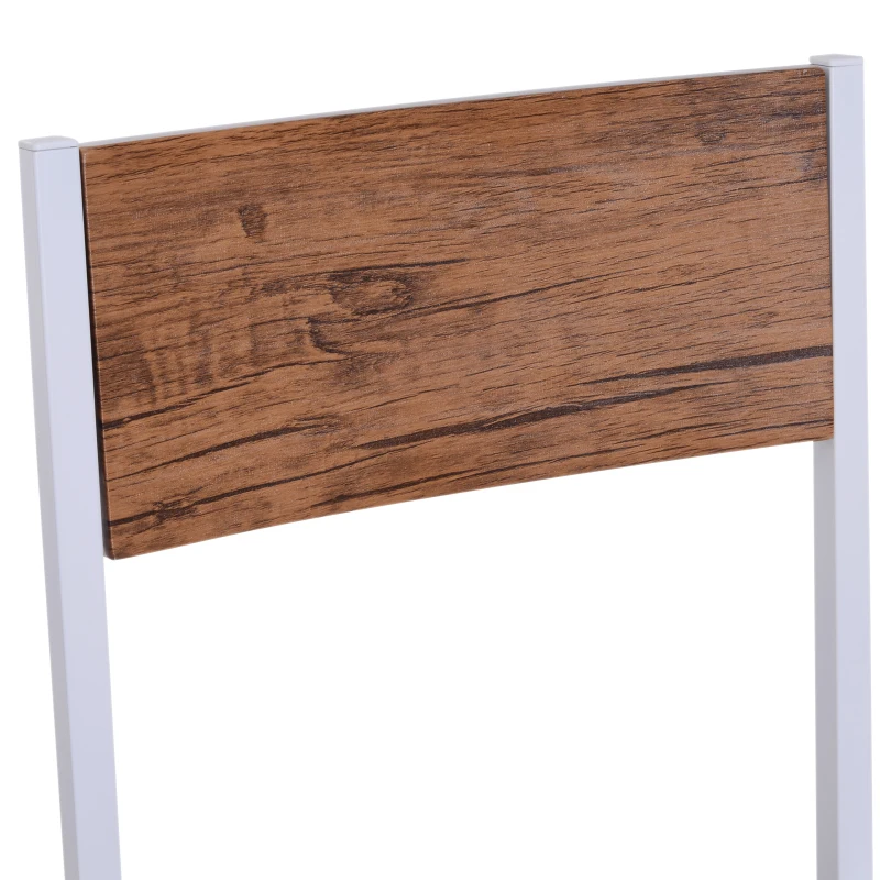 HomCom 5 Piece Drop Leaf Counter Height Dining Table and Chairs Set - Walnut / White