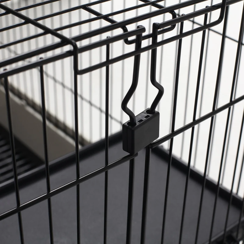 PawHut 32" Indoor Rabbit Cage Small Animal House Habitat with Wheels