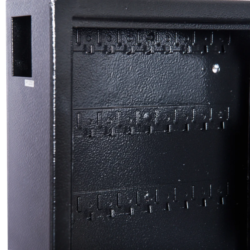 HOMCOM 40 Key Steel Wall Mount Safe Box Lockable Office Key Organizer Storage Cabinet with Key Tags - Black