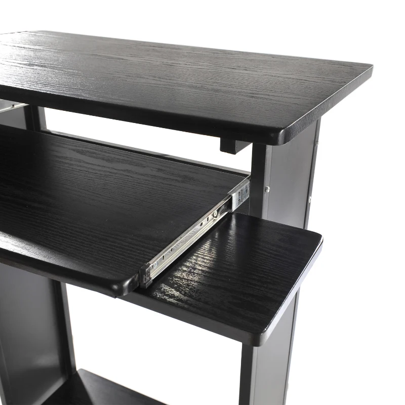 HomCom 30" Mobile Rolling Computer Workstation Standing Desk with Keyboard Shelf
