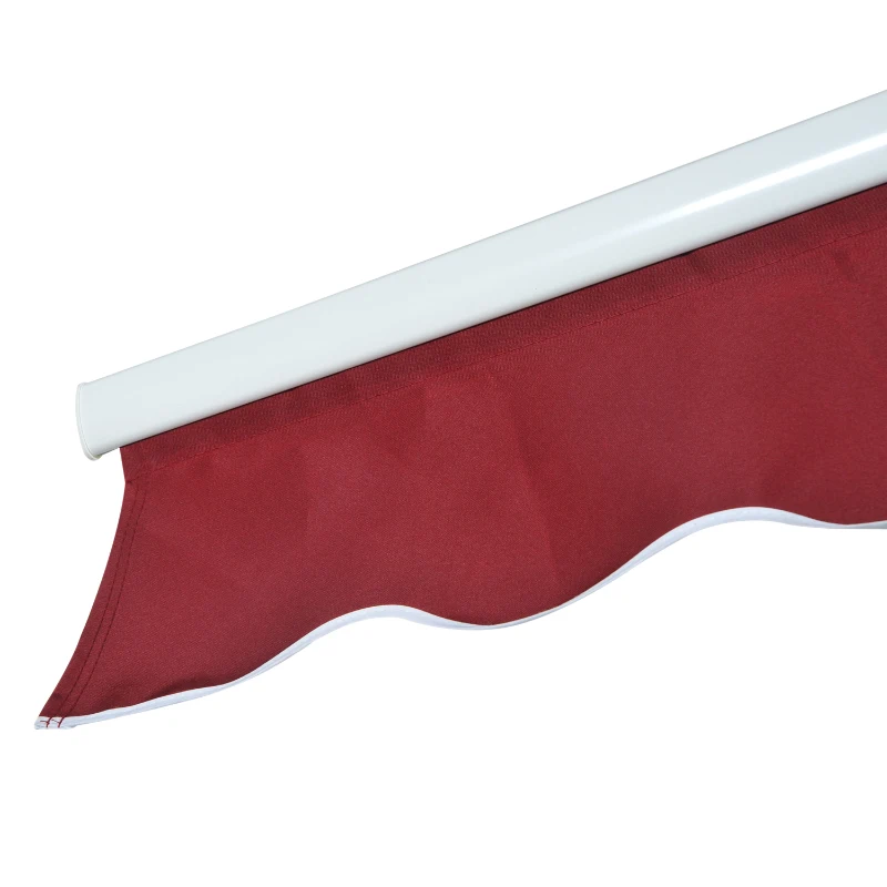 Outsunny 78" Manual Retractable Door & Window Awning - Wine Red