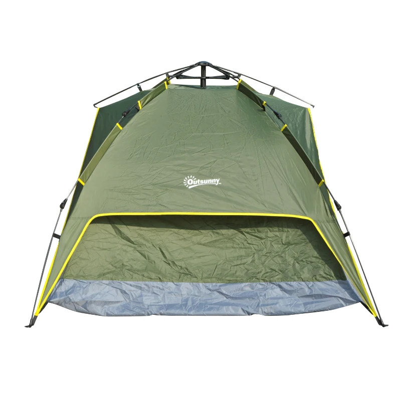 Outsunny Lightweight Pop-Up 3-Season Camping Hiking 2 Person Tent And Rainfly Shelter - Green