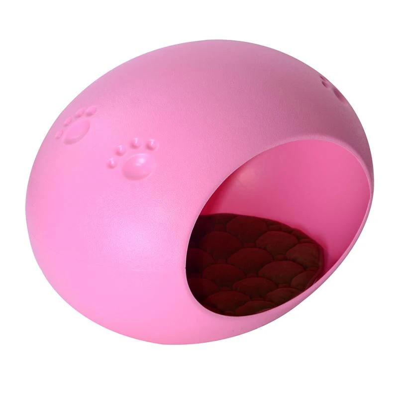 Pawhut Pet Dog Cat Egg Shaped Pod Sleeping Bed House - Pink