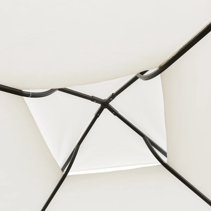 Outsunny 10'x10' Decorative Garden Gazebo with Steel Frame - Elegant Patio Canopy, Cream - Perfect for Outdoor Events & Gatherings