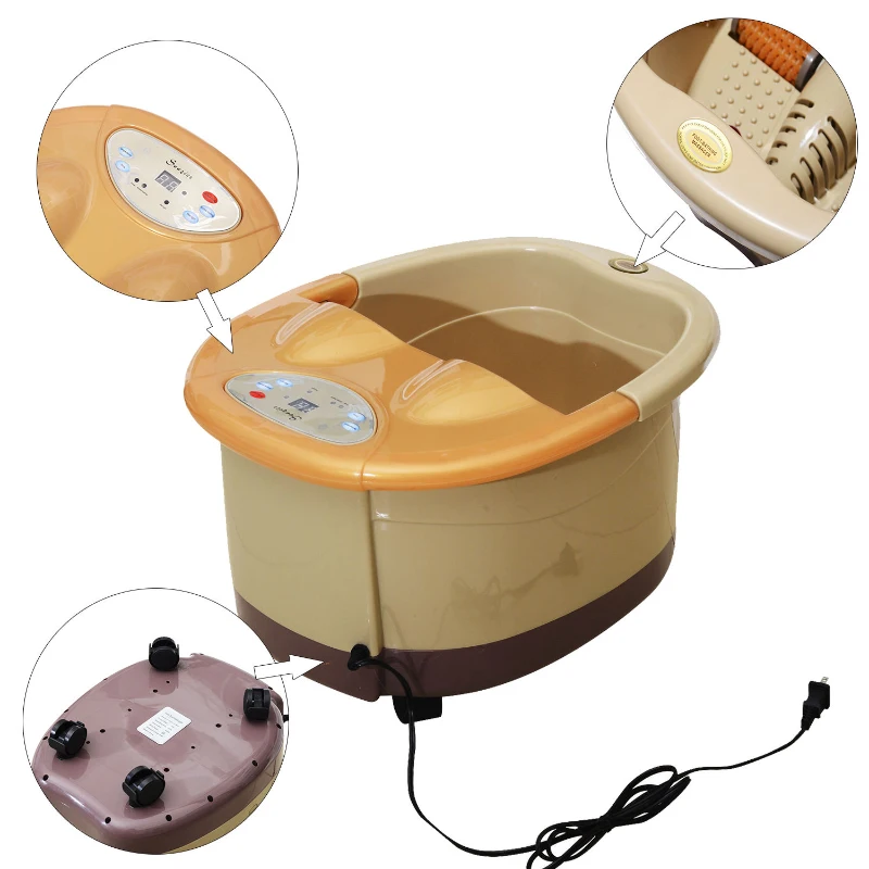 Soozier 8.5 Liter Bubbling Heated Manual Dual Foot Massager Bath With Timer