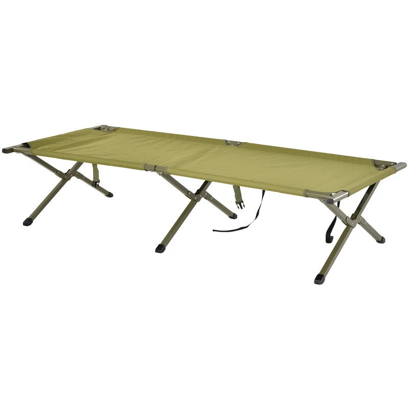 Open Box Outsunny Portable Camping Cot Tent with Air Mattress, Sleeping Bag, and Pillow