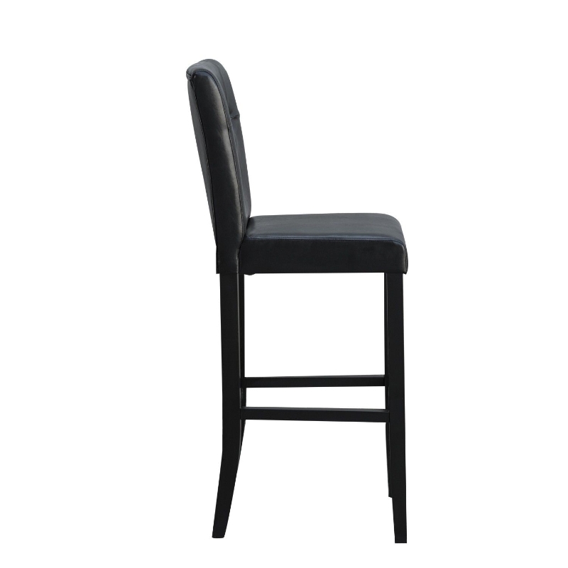 HomCom 42" Modern Bar Height Faux Leather Tall Dining Chair Stool - Black