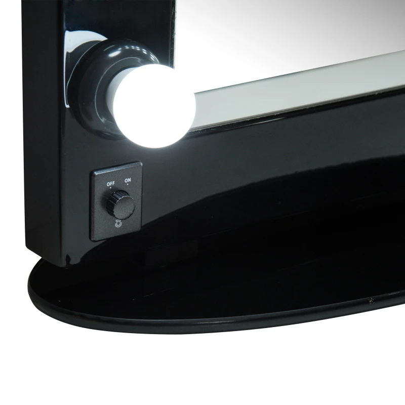 HomCom LED Lighted Make-Up Vanity Mirror - Black