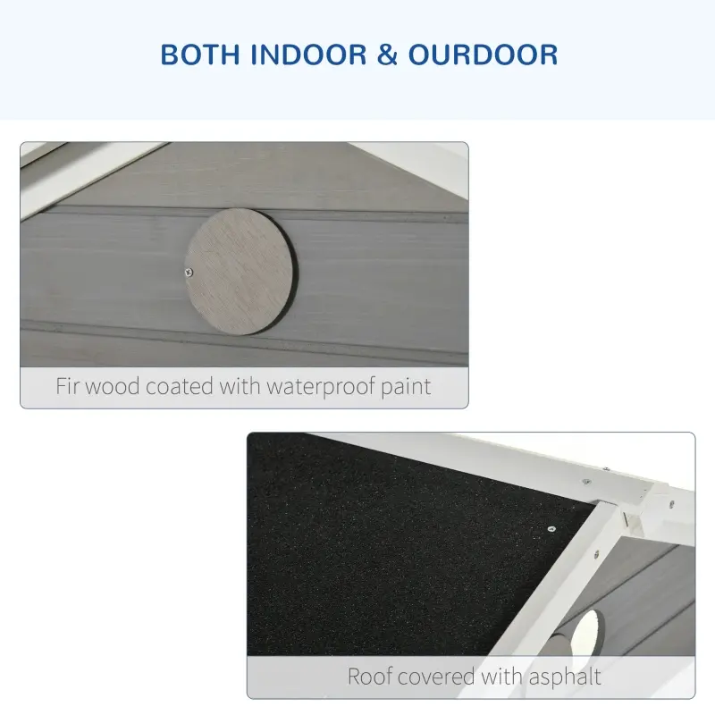 PawHut 64.5" Bird Cage Wooden Aviary House with Standing Pole Nest Slide-out Tray, Grey