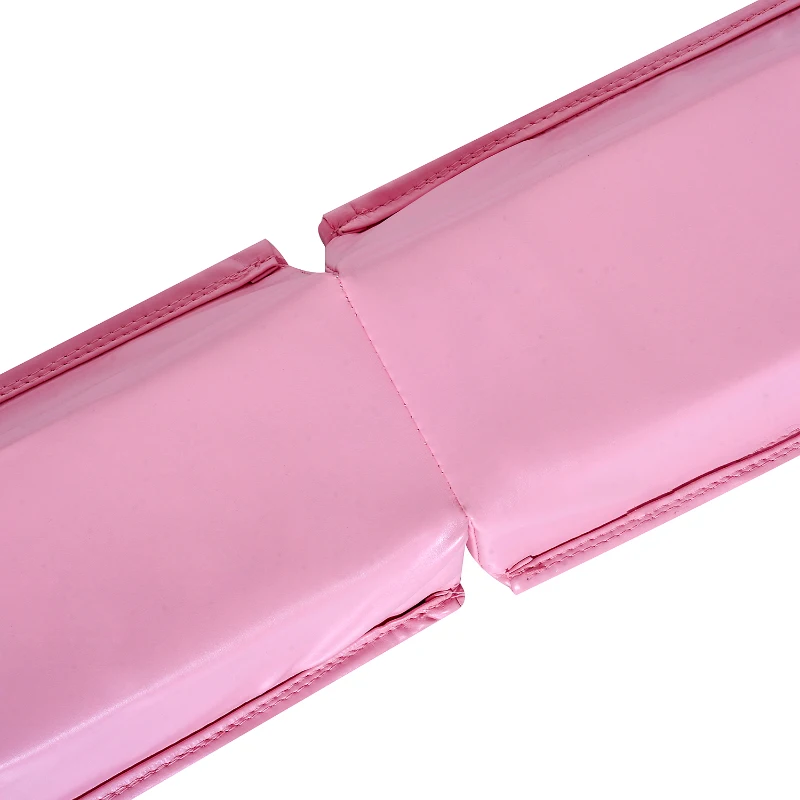 Soozier 8' Folding Stable PU Leather Gymnastics Floor Balance Beam - Pink