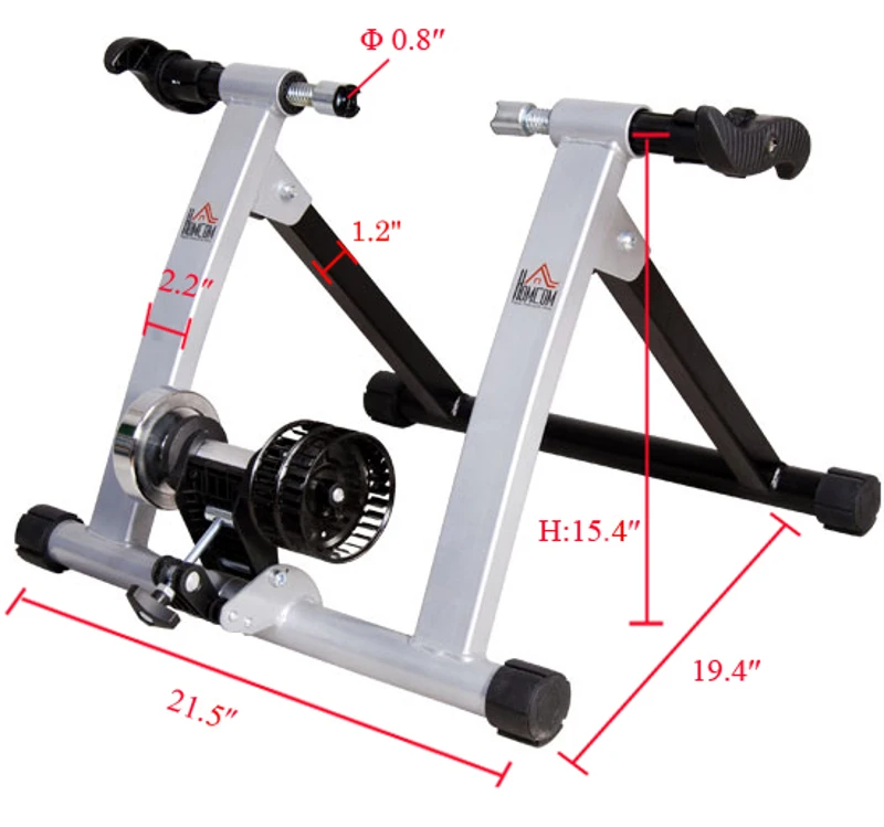 Soozier Indoor Kinetic Bike Trainer Exercise Cycling Resistance Stand - Silver