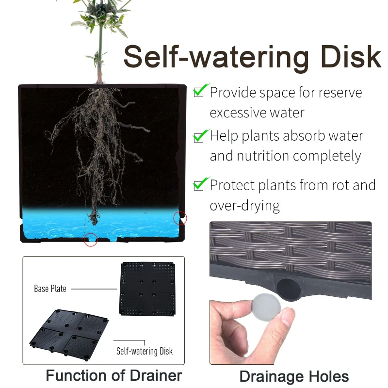 Outsunny Elevated Garden Planter - Durable Plastic Flower Bed for Vegetables, Herbs, and Flowers - Easy Assembly