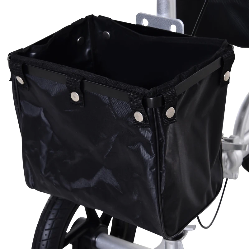 HOMCOM Knee Scooter with Basket Storage Walker Mobility During Medical Rehabilitation & Injury Folding for Transport - Silver