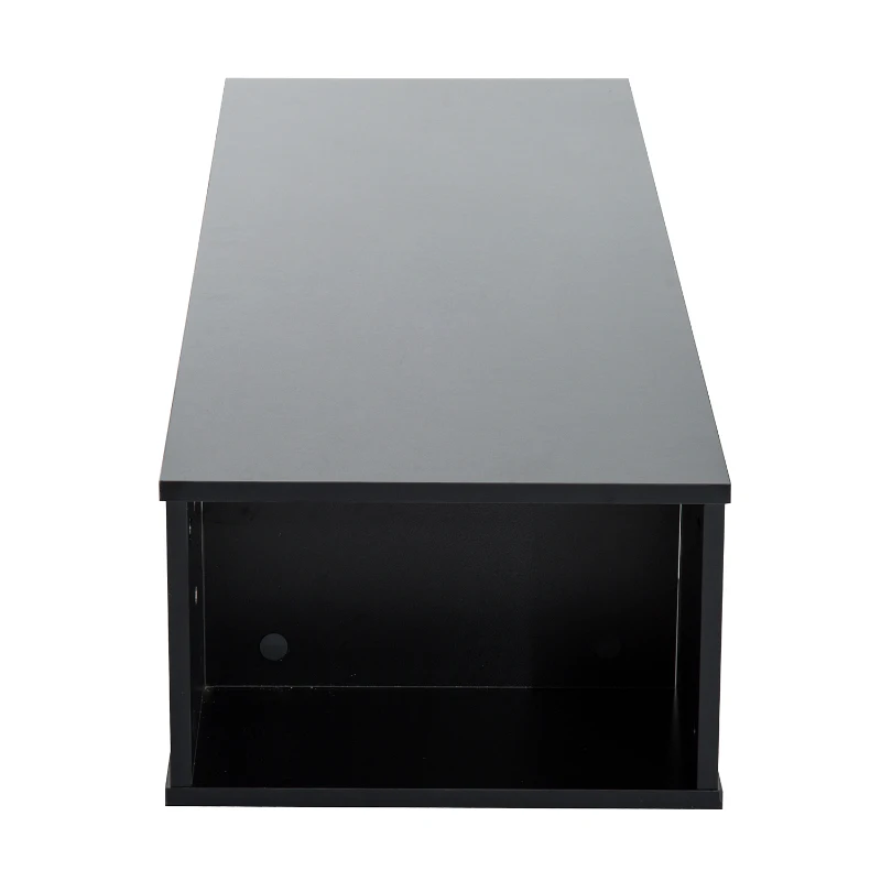 HomCom 48” Modern Wooden Floating Media Center Shelf Unit - Matte Black