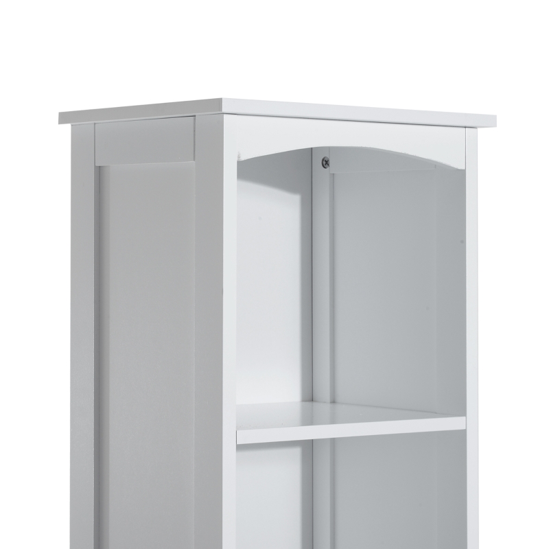 HomCom 67" Tall Colonial Style Free Standing Bathroom Storage Corner Cabinet - White