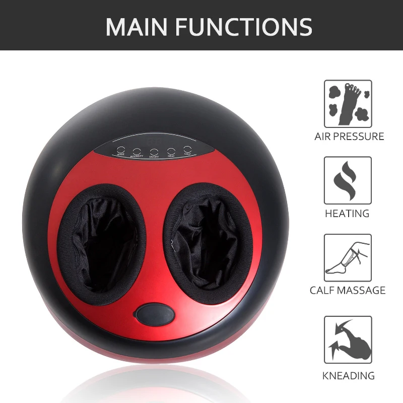 HomCom Multi Function Relaxing Kneading Heated Shiatsu Calf Foot Massager - Red
