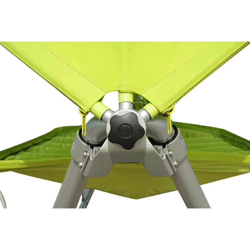 Outsunny Single Seat Outdoor Patio Hammock Swing w/ Canopy and Stand - Lime Green