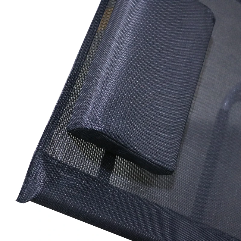 Outsunny Aluminum Mesh Fabric Outdoor Chaise Sun Bathing Lounge Chair - Black