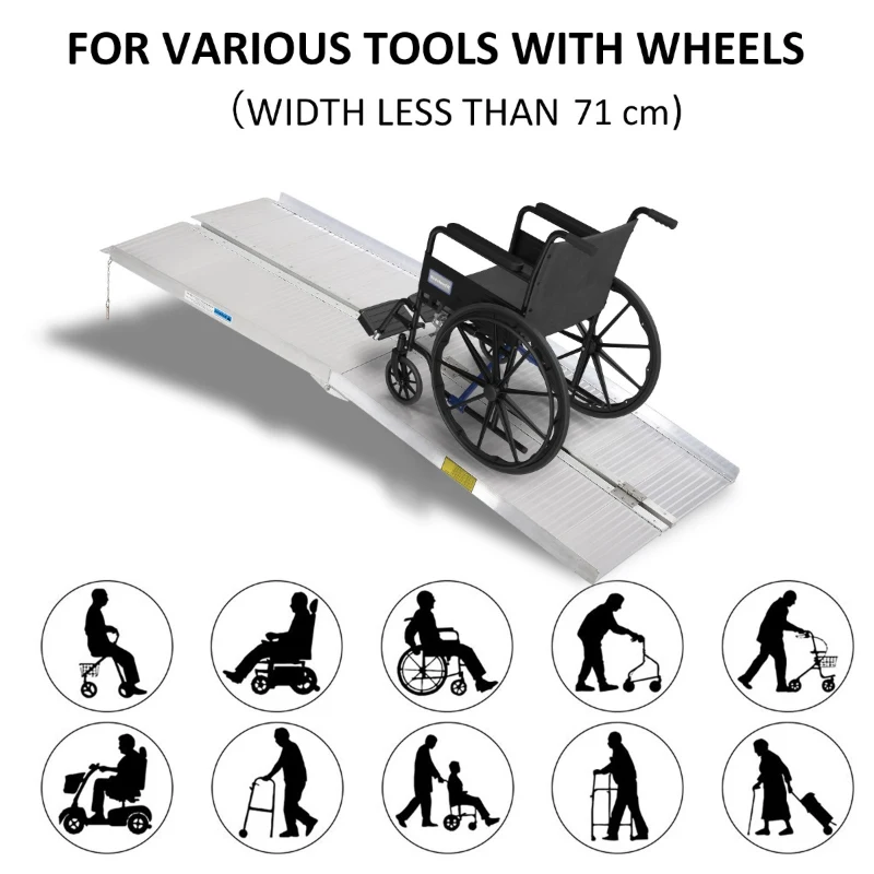 HomCom 6' Portable Folding Suitcase Type Mobility Ramps Skidproof Wheelchair Threshold Ramp