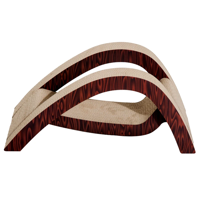 PawHut Arch Bridge Style Cat Scratcher Lounge Corrugated Cardboard Bed Play Toy