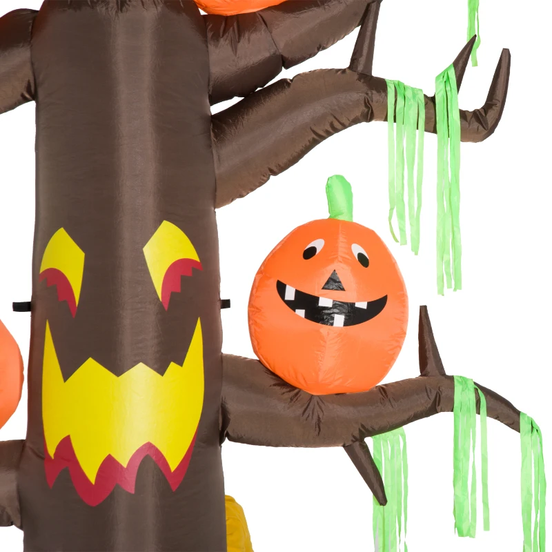 HomCom 8' Tall Outdoor Lighted Inflatable Inflatable Halloween Decoration - Haunted Tree with Jack-O-Lanterns