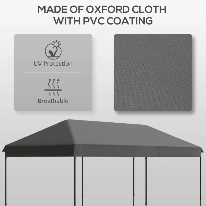 Outsunny 10' x 20' Pop Up Canopy Tent, Instant Sun Shelter, Tents for Parties, Height Adjustable, with Wheeled Carry Bag, for Outdoor, Garden, Patio, Gray