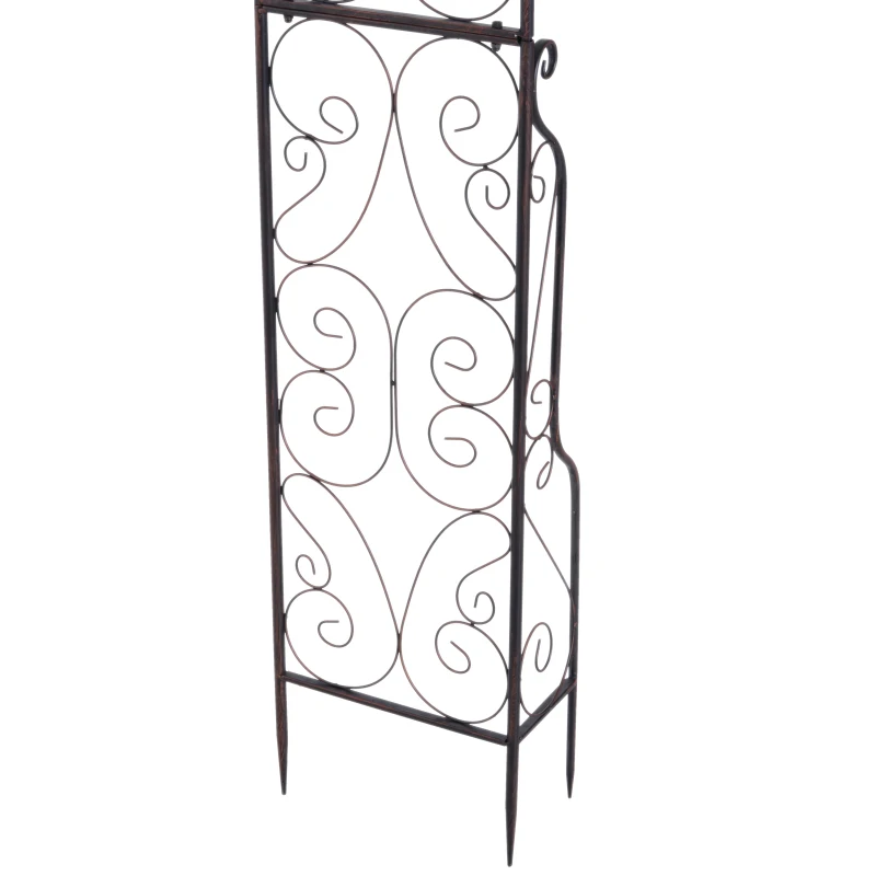 Outsunny 7.5' Metal Outdoor Garden Arch Arbor Trellis - Black Bronze