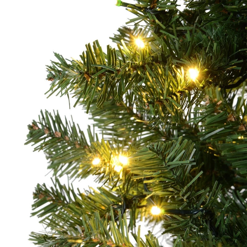 HOMCOM 6' PVC Pre Lit Artificial Christmas Tree with Metal Stand  250 Warm White LED  798 Tips  Green